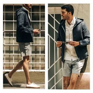 Taylor Stitch Drawstring Shorts Mens 28 The Easy Shorts In Navy Herringbone NEW